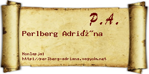 Perlberg Adriána névjegykártya